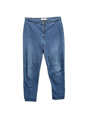 VTG American Apparel Mom Jeans Womens Blue Indigo High Waist Stretch Denim Sz L